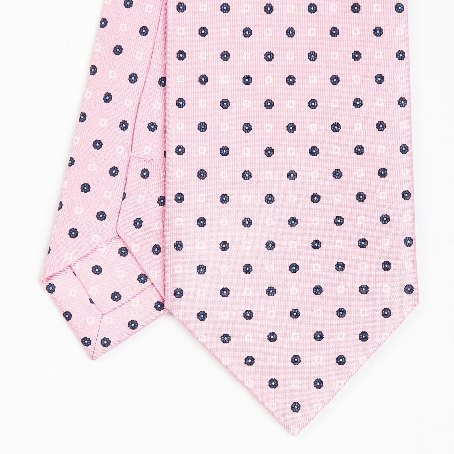 Pink Sartorial Classic Silk Tie - Small Flower Pattern