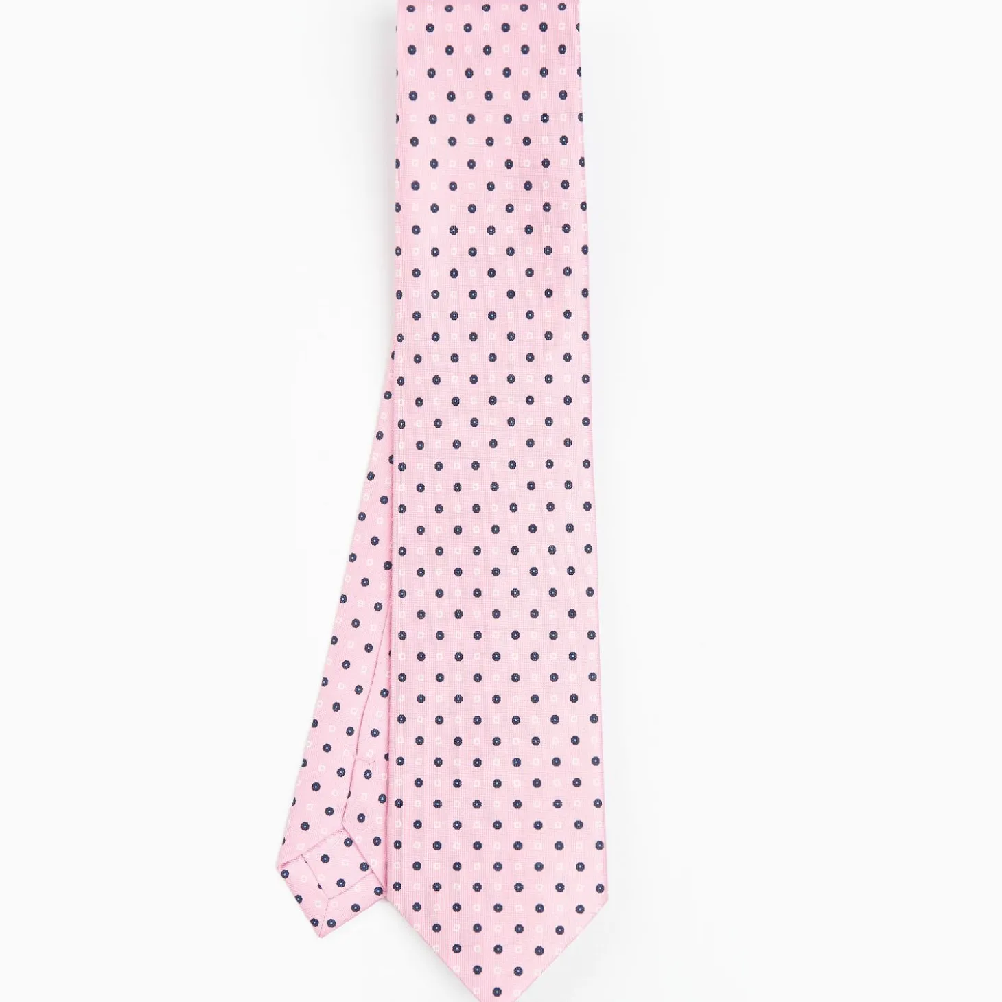Pink Sartorial Classic Silk Tie - Small Flower Pattern
