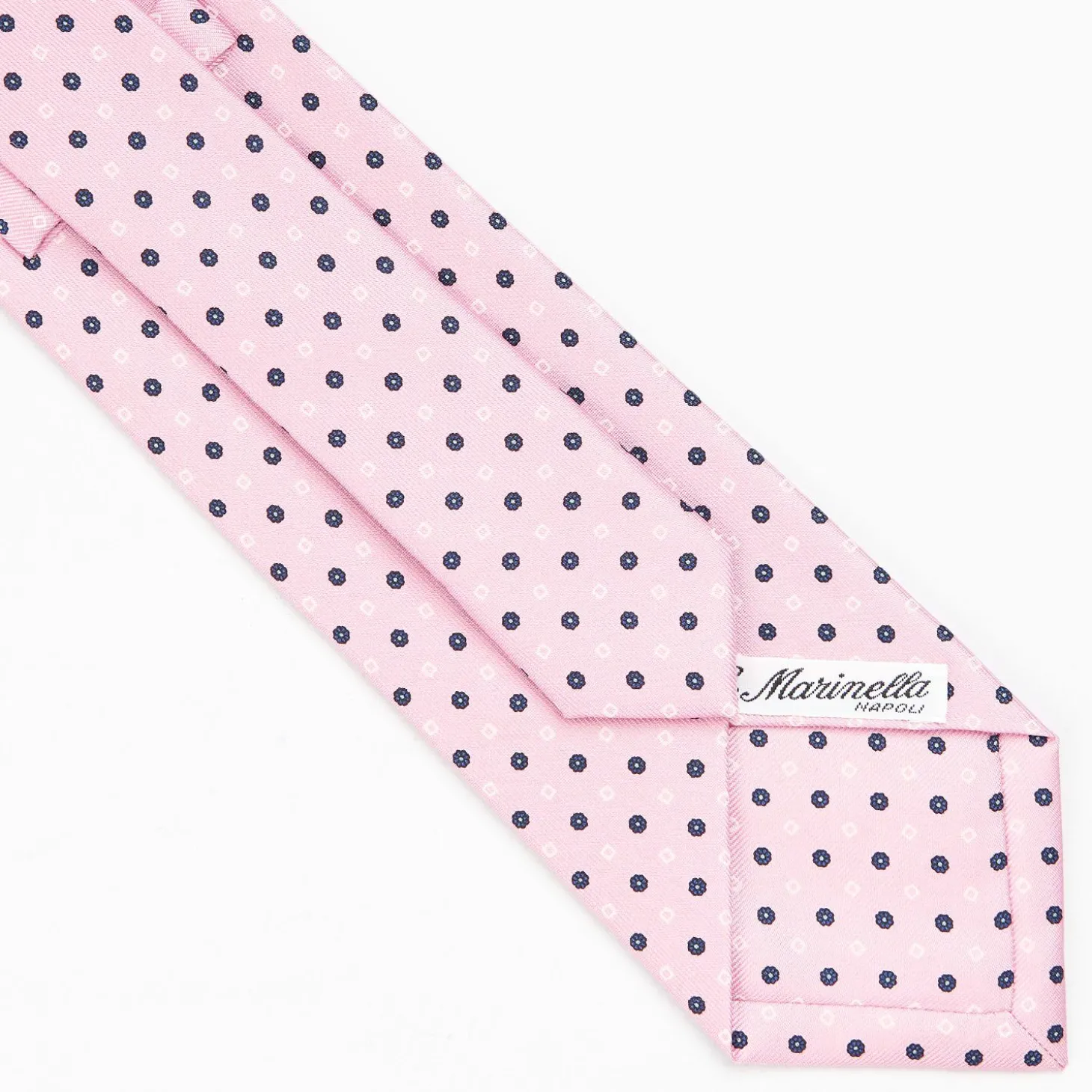 Pink Sartorial Classic Silk Tie - Small Flower Pattern