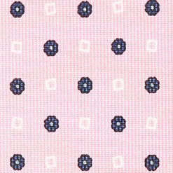 Pink Sartorial Classic Silk Tie - Small Flower Pattern