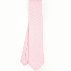Pink Sartorial Classic Silk Tie - Small Flower Pattern