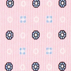 Pink Sartorial Classic Silk Tie - Small Flower Pattern