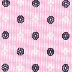 Pink Sartorial Classic Silk Tie - Small Flower Pattern