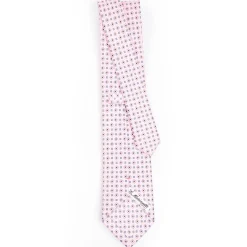Pink Sartorial Classic Silk Tie - Small Flower Pattern
