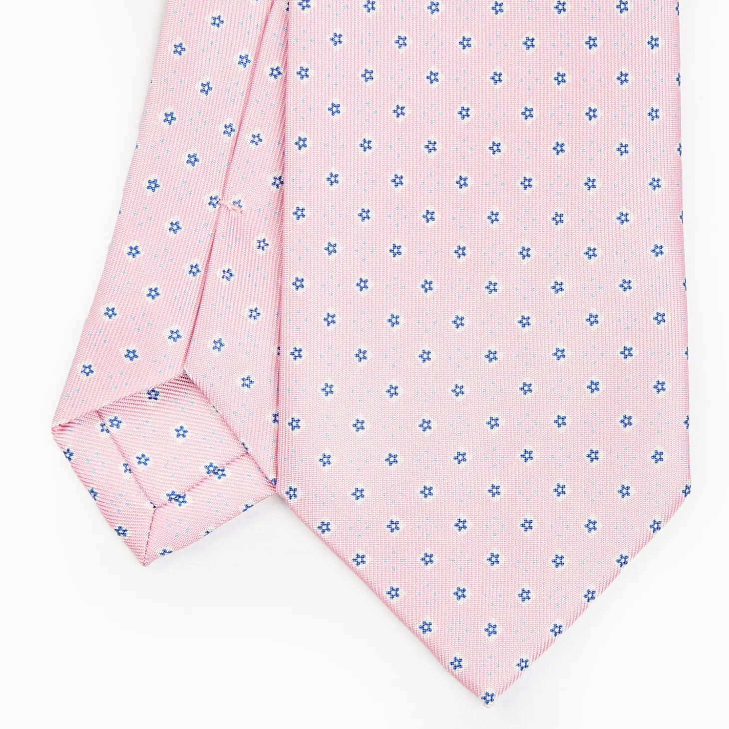 Pink Sartorial Classic Silk Tie - Small Flower Pattern