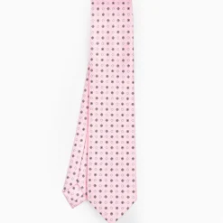 Pink Sartorial Classic Silk Tie - Small Flower Pattern