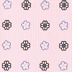 Pink Sartorial Classic Silk Tie - Small Flower Pattern