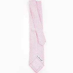 Pink Sartorial Classic Silk Tie - Small Flower Pattern