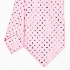 Pink Sartorial Classic Silk Tie - Small Flower Designs