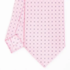Pink Sartorial Classic Silk Tie - Small Flower Pattern