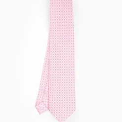 Pink Sartorial Classic Silk Tie - Small Flower Pattern