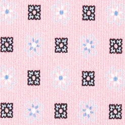Pink Sartorial Classic Tie - Small Flower Pattern