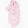 Pink Silk Ascot Tie - Small Flower Designs