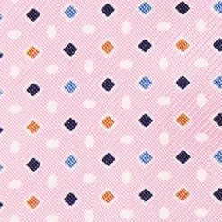 Pink Silk Bowtie To Self-Tie Small Geometric Pattern