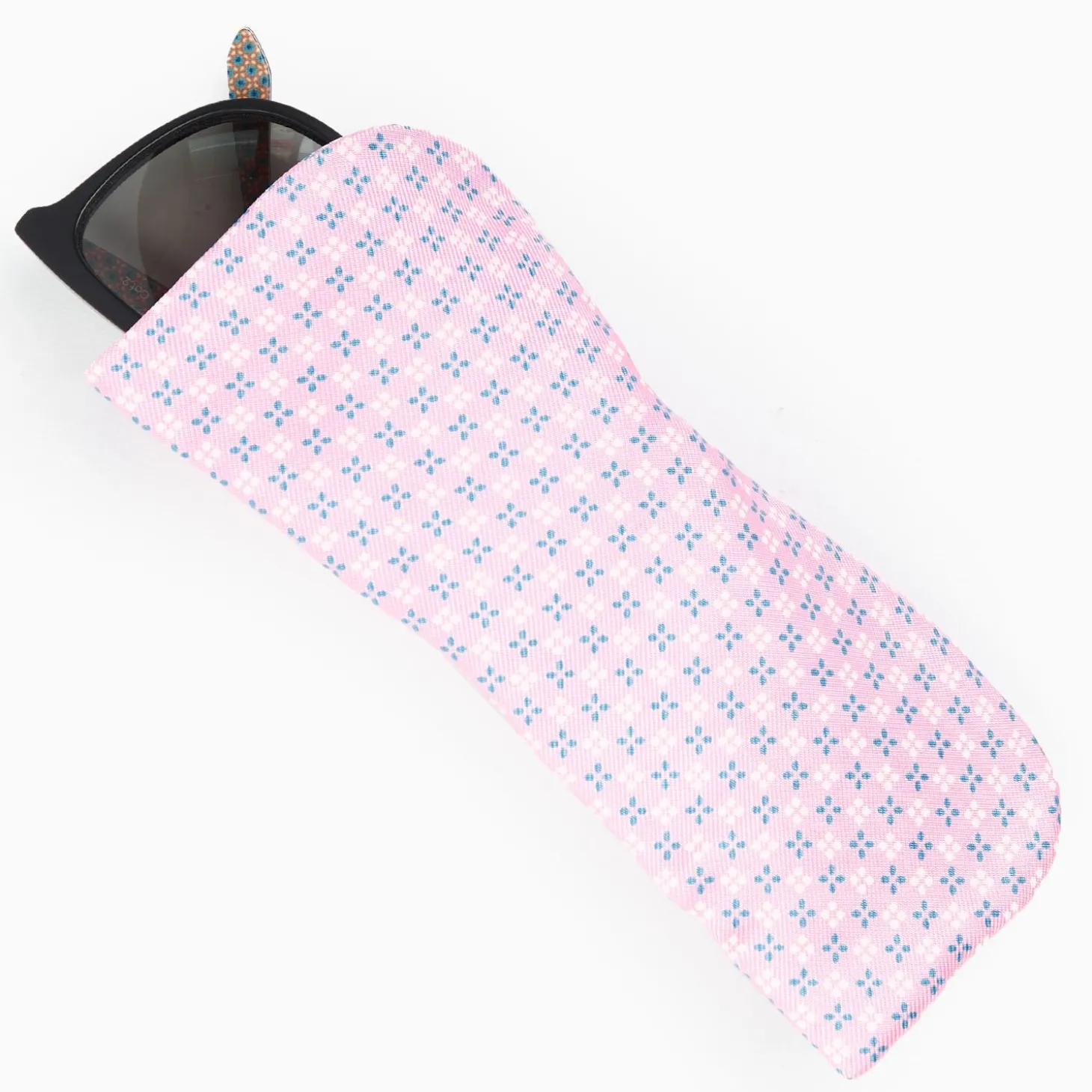 Pink Silk Glasses Case