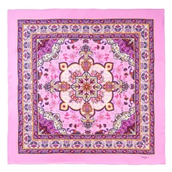 Pink Silk Scarf 90 - Mediterranean Vibes