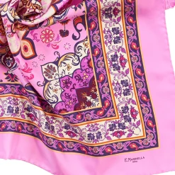 Pink Silk Scarf 90 - Mediterranean Vibes