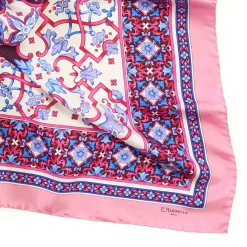 Pink Silk Scarf 90 - Mediterranean Vibes
