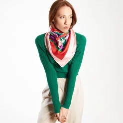 Pink Silk Scarf 90 - Orange Vibes