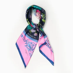 Pink Silk Scarf 90 - The Wheel Of Seasons