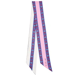 Pink Silk Twilly Floral Pattern