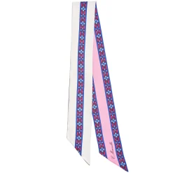 Pink Silk Twilly Floral Pattern