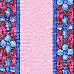 Pink Silk Twilly Floral Pattern