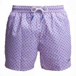Pink Swim Short - Small Flower Pattern
