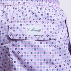 Pink Swim Short - Small Flower Pattern