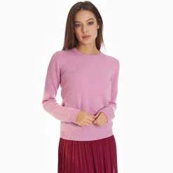 Pink Wool And Cashmere Crewneck