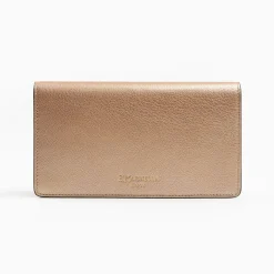 Platinum Pink Big Wallet In Soft Leather