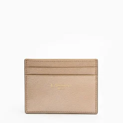 Platinum Pink Small Credit Card Holder In Soft Leather