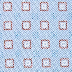 Poeder Blue Silk Bowtie To Self-Tie - Small Geometric Pattern