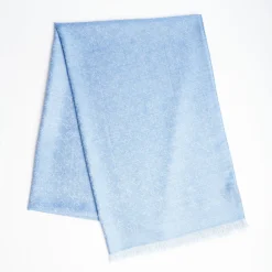 Powder Blue Em Logo Scarf In Wool And Cashmere