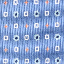 Powder Blue 5 Fold Sartorial Silk Tie - Small Flower Pattern