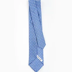 Powder Blue 5 Fold Sartorial Silk Tie - Small Flower Pattern