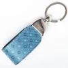 Powder Blue Keyfob In Silk And Leather