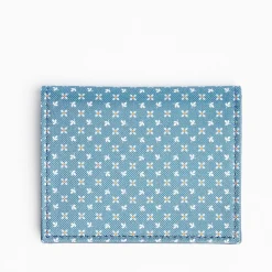 Powder Blue Leather Folding Card Holder - 10 Compartments
