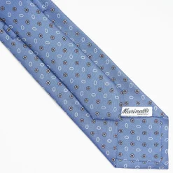 Powder Blue Sartorial Classic Silk Tie - Small Flower Pattern