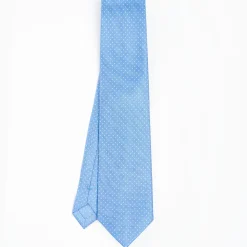 Powder Blue Sartorial Classic Silk Tie Polka Dot Pattern