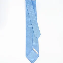Powder Blue Sartorial Classic Silk Tie Polka Dot Pattern