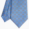 Powder Blue Sartorial Classic Silk Tie Large Flower Pattern