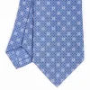 Powder Blue Sartorial Classic Silk Tie - Small Flower Pattern