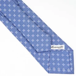 Powder Blue Sartorial Classic Silk Tie - Small Flower Pattern