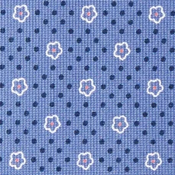 Powder Blue Sartorial Classic Silk Tie - Small Flower Pattern