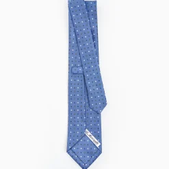 Powder Blue Sartorial Classic Silk Tie - Small Flower Pattern