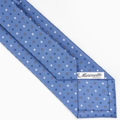 Powder Blue Sartorial Classic Silk Tie - Small Flower Pattern