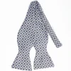 Powder Blue Silk Bowtie To Self-Tie - Small Flower Pattern
