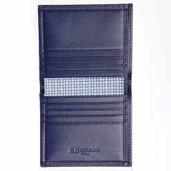 Powder Blue Small Wallet In Silk And Leather