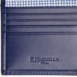 Powder Blue Small Wallet In Silk And Leather
